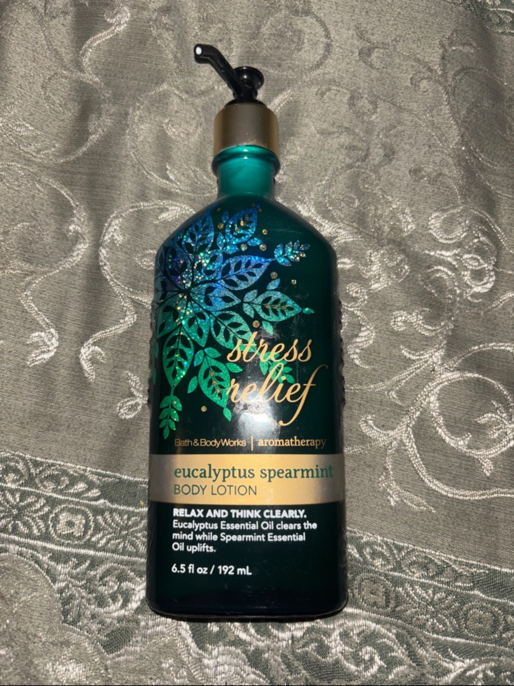 Bath & Body Works Stress Relief Eucalyptus Spearmint Body Lotion - Teal & Gold